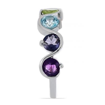BUY NATURAL CHAKRA STONES RING IN 925 SILVER 